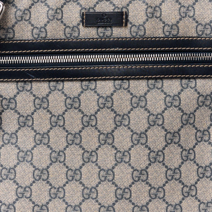 Gucci GG Supreme Monogram Small Flat Side Zip Messenger Bag Beige Blue 9 of 17