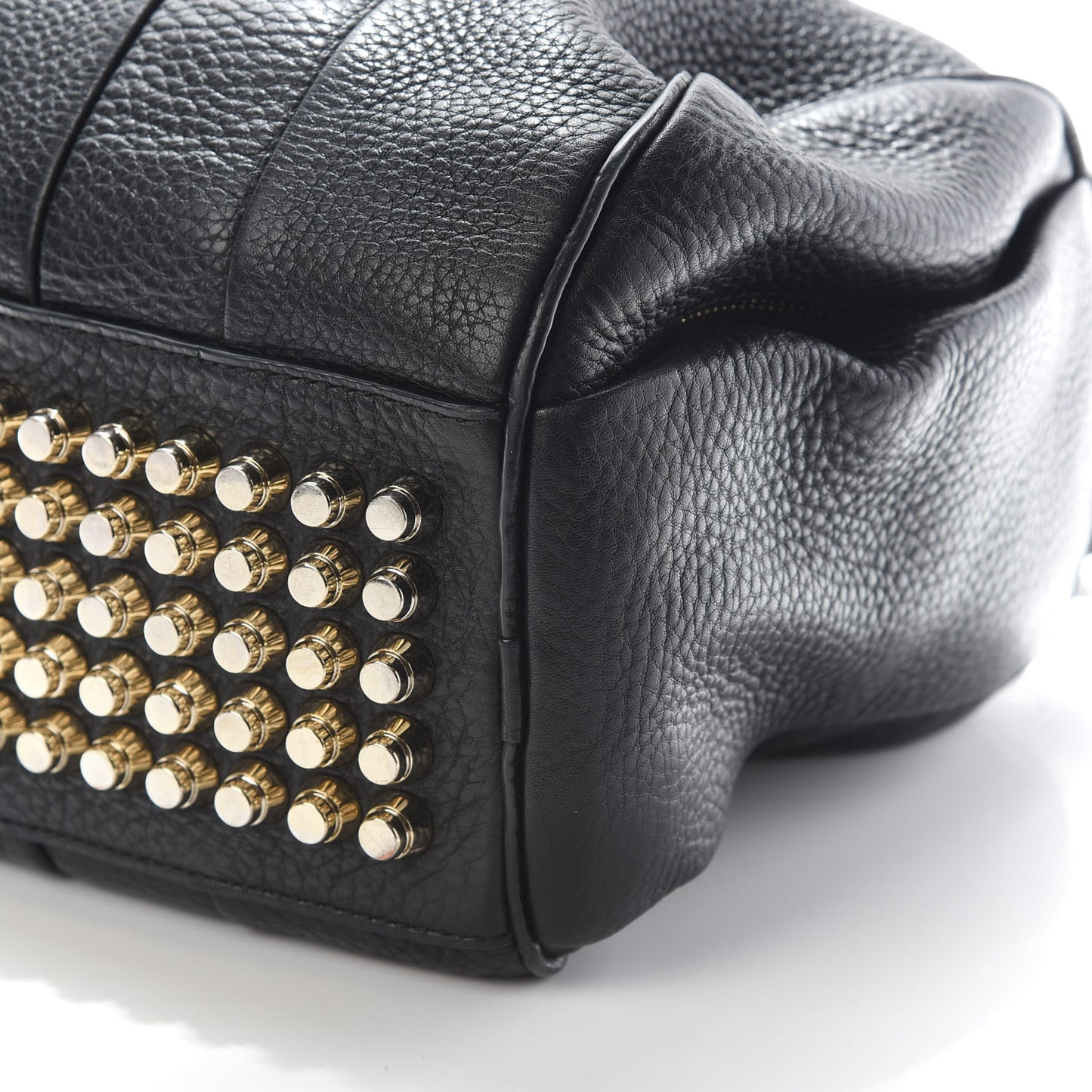 Pebbled Lambskin Rocco Black Pale Gold Hardware