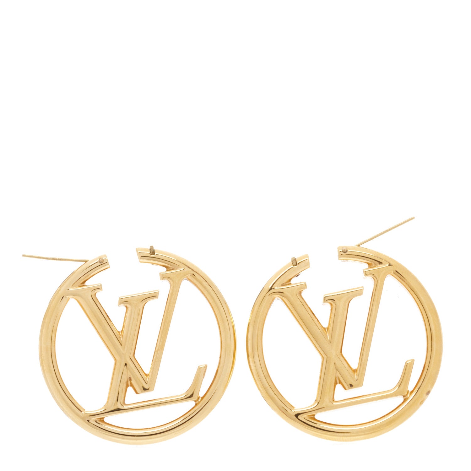Louis Vuitton Metal Louise Hoop Earrings Gold 3 of 5