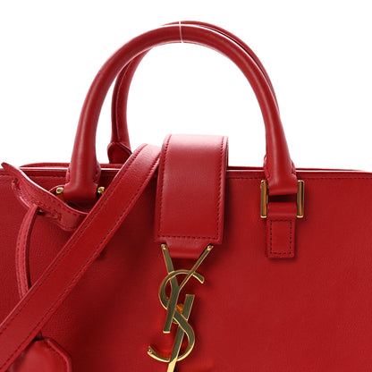 Saint Laurent Calfskin Baby Monogram Cabas Red 7 of 9