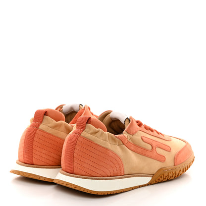 Hermes Suede Goatskin Jet Sneakers 37.5 Beige Natura Orange Nacarat 4 of 8