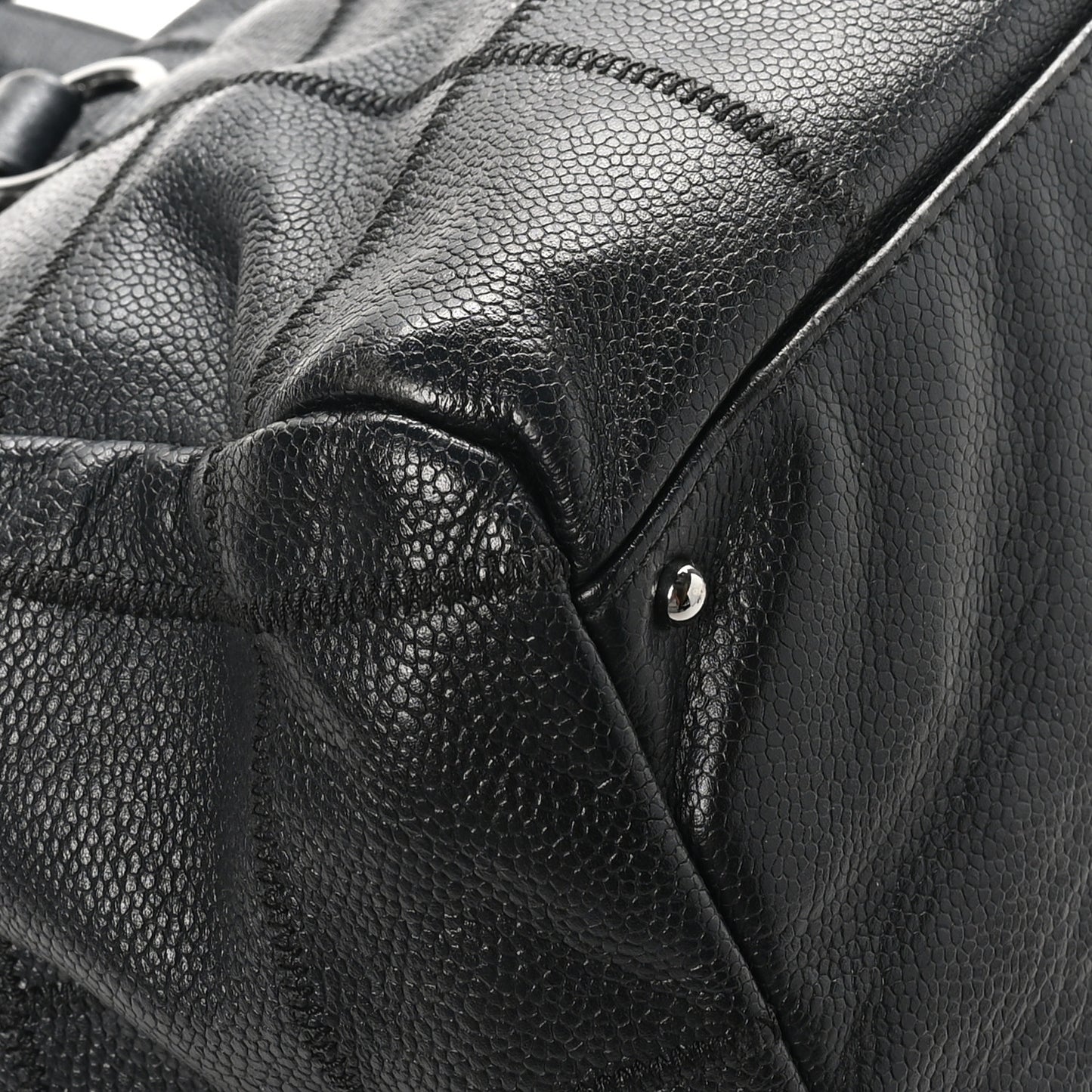 Caviar Square Stitched Bowler Black