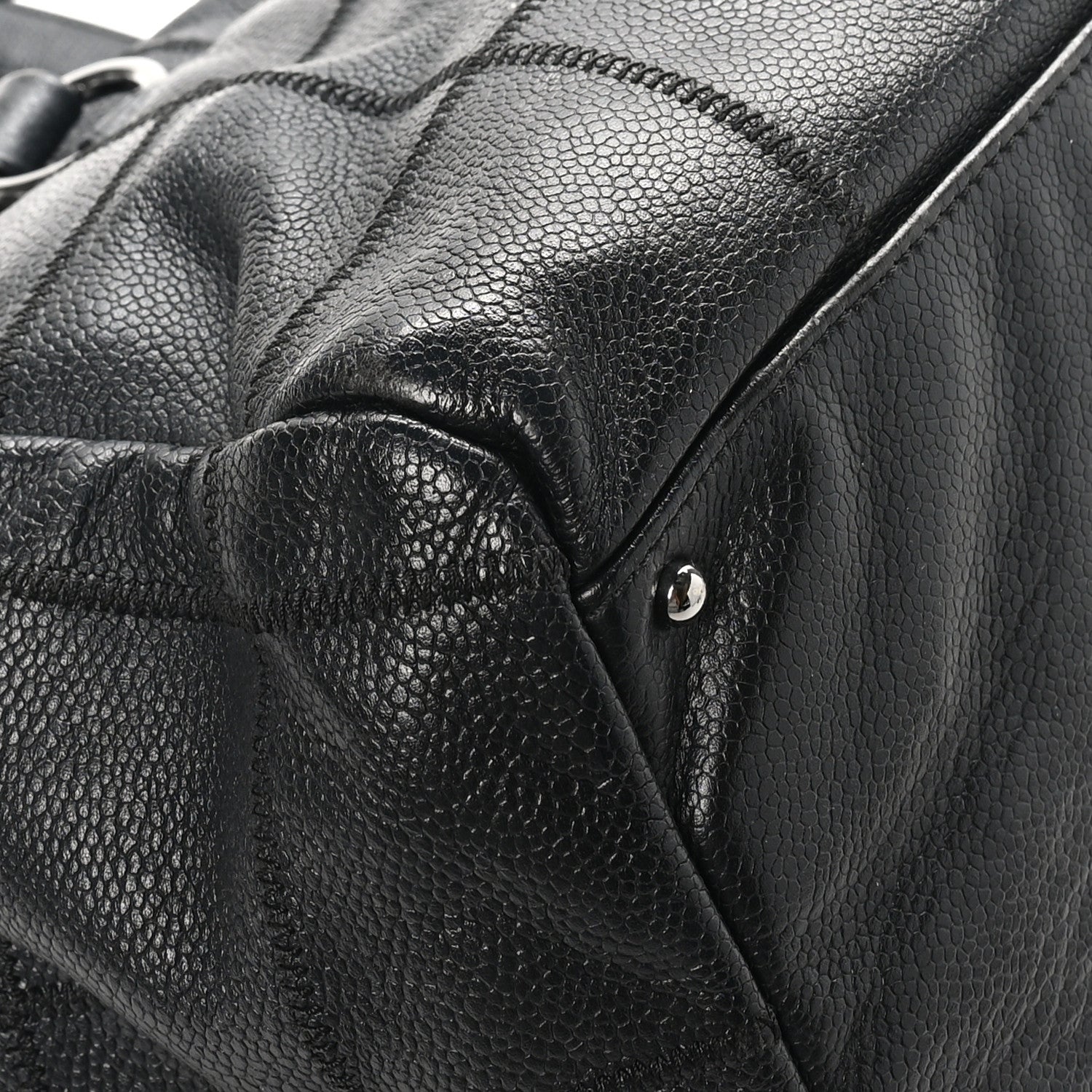 Chanel Caviar Square Stitched Bowler Black 11 of 12