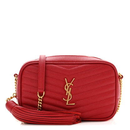 Saint Laurent Grain De Poudre Matelasse Monogram Mini Lou Camera Bag Eros Red 1 of 10
