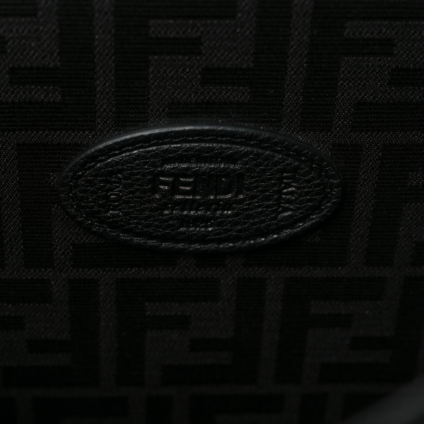 Cuoio Romano Selleria Vitello Grace Glazed Fabric FF 1974 Large Peekaboo Iconic Essential Satchel Black