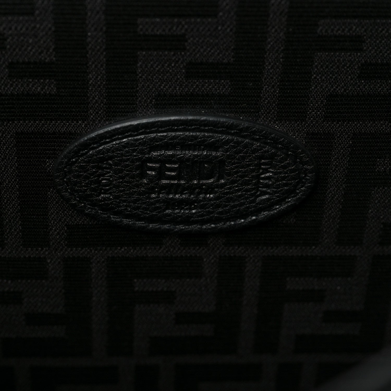 Fendi Cuoio Romano Selleria Vitello Grace Glazed Fabric FF 1974 Large Peekaboo Iconic Essential Satchel Black 6 of 7