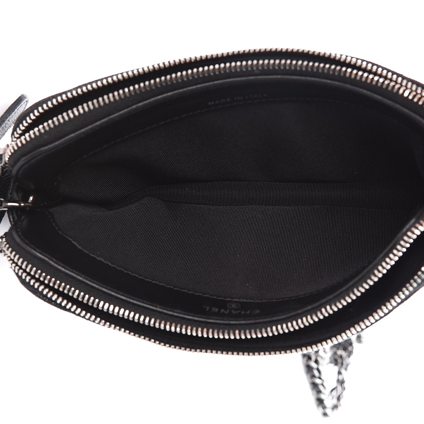 Caviar Quilted Small Clutch With Chain Black