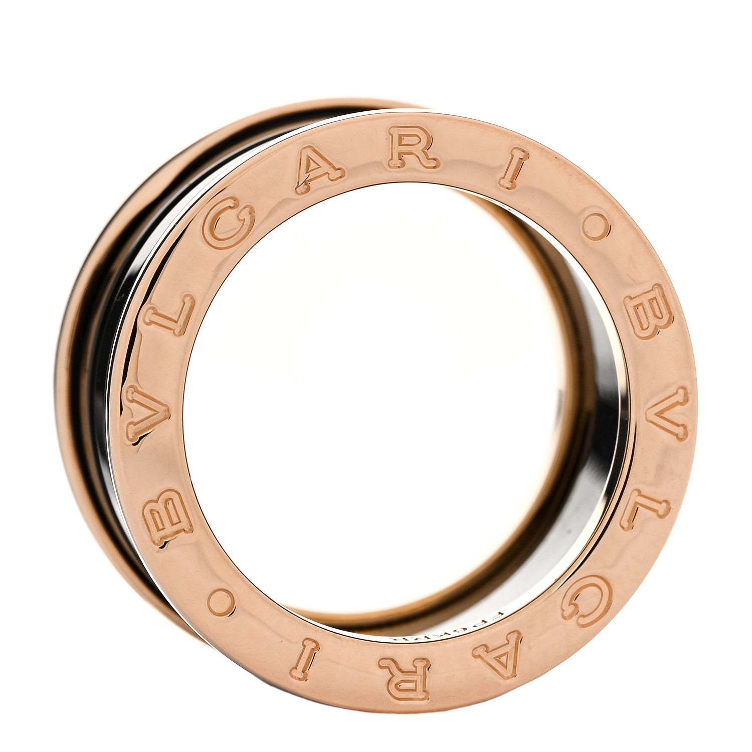 Bulgari 18K Rose Gold Black Ceramic B.Zero1 Four-Band Ring 53 6.25 4 of 7