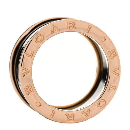 Bulgari 18K Rose Gold Black Ceramic B.Zero1 Four-Band Ring 53 6.25 4 of 7