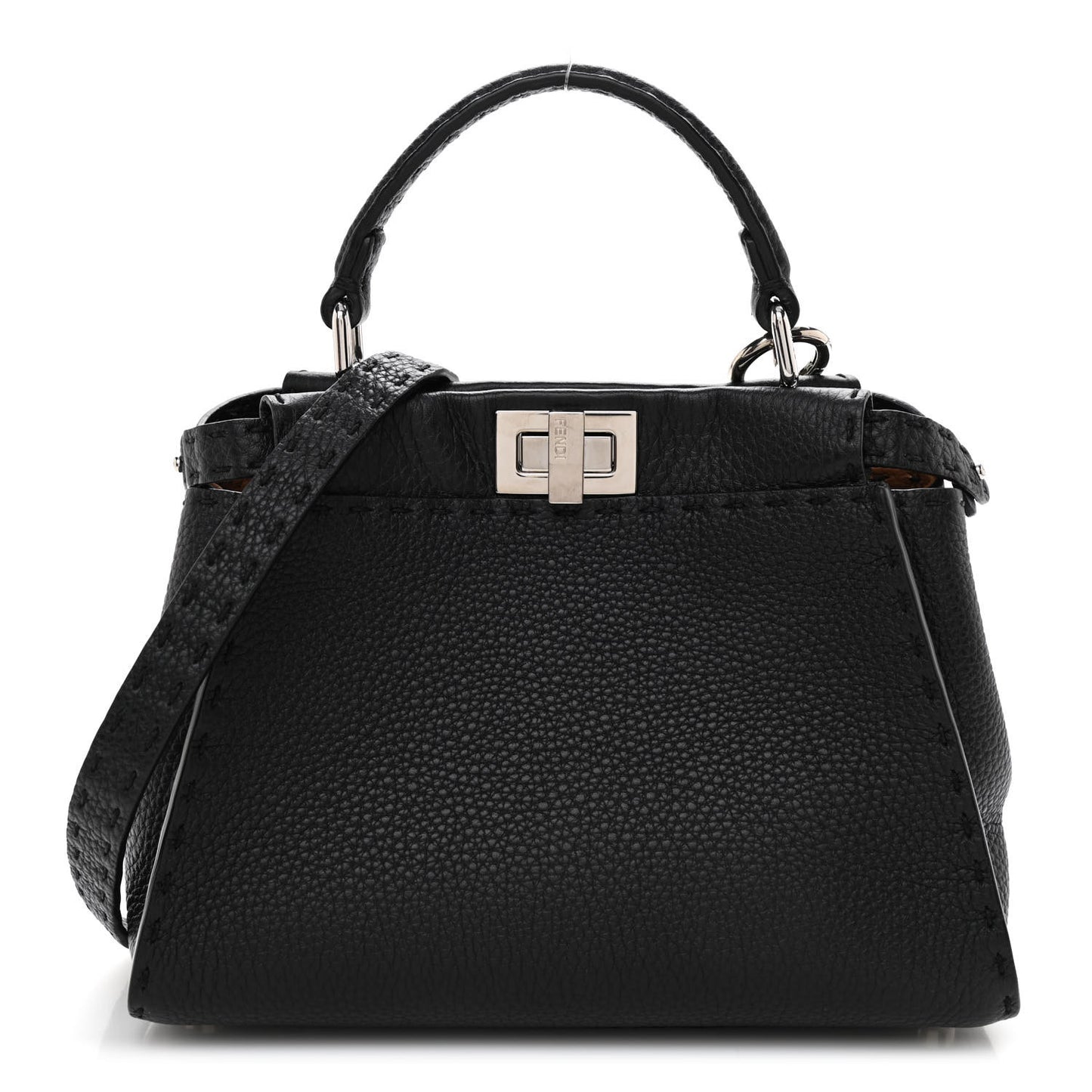Cuoio Romano Selleria Bi-Color Mini Peekaboo Iconic Satchel Black Mou