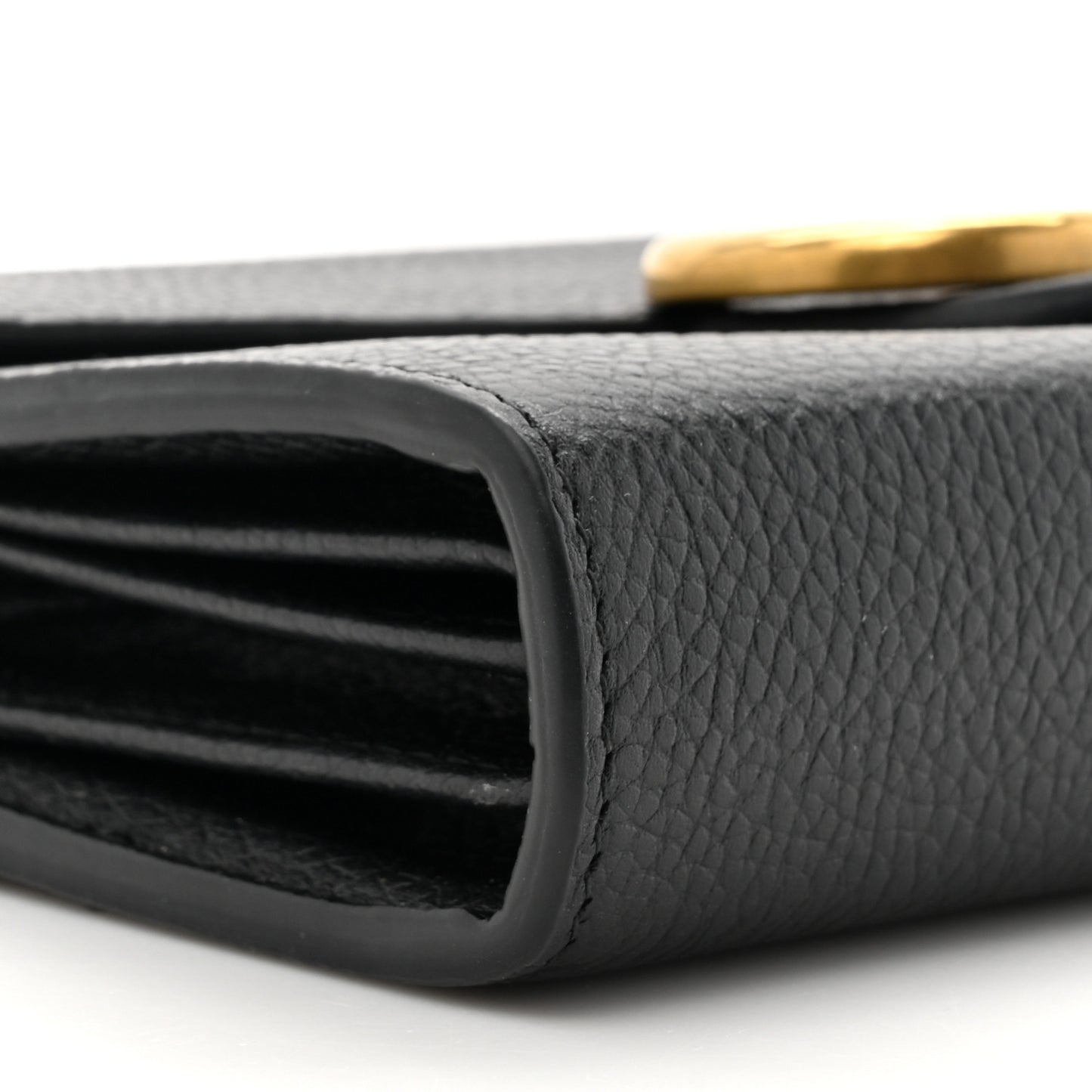 Calfskin GG Marmont Chain Wallet Bag Black