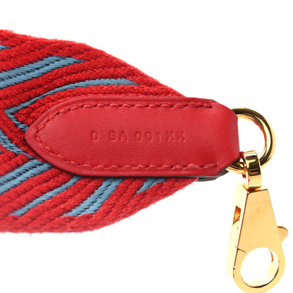 Hermes Toile Swift 50mm Sangle ZigZag Shoulder Strap Rouge De Coeur Bleu Du Nord 4 of 4
