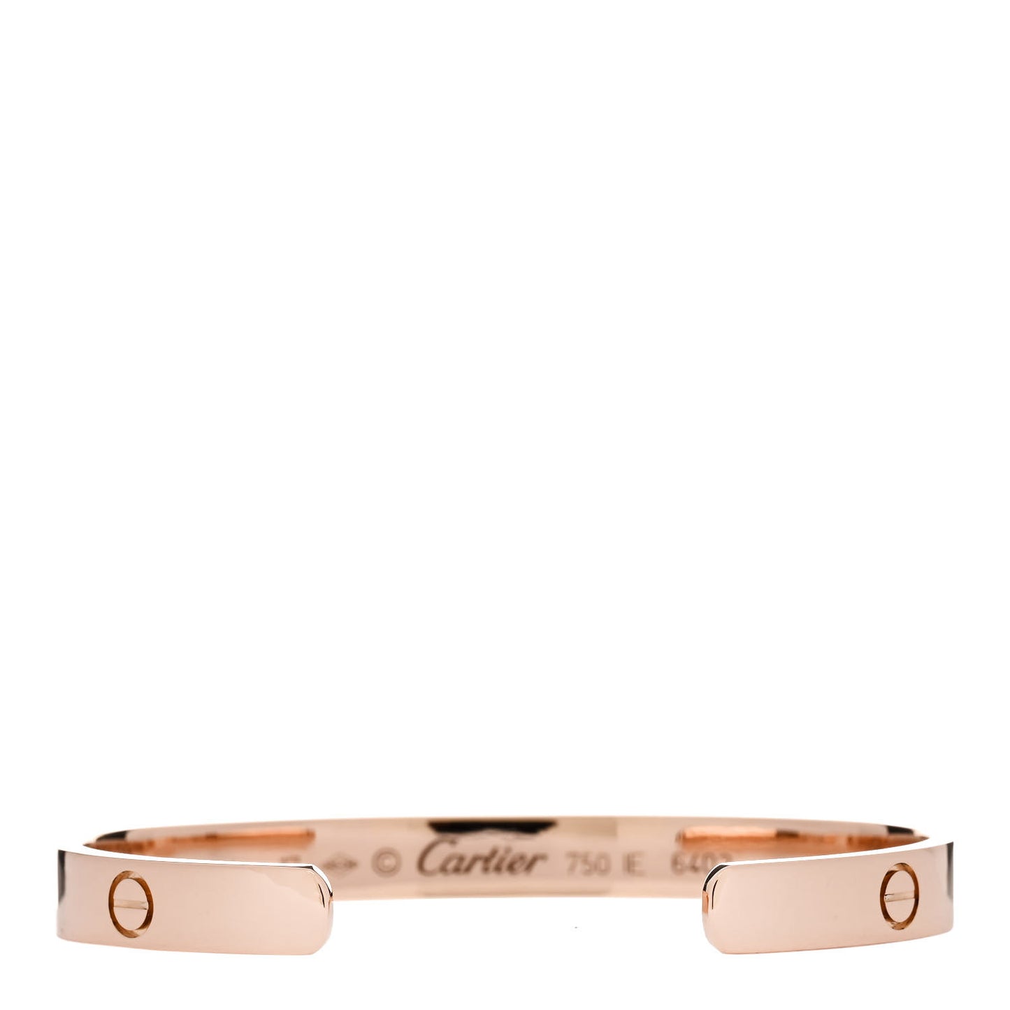 18K Pink Gold LOVE Cuff Bracelet 17
