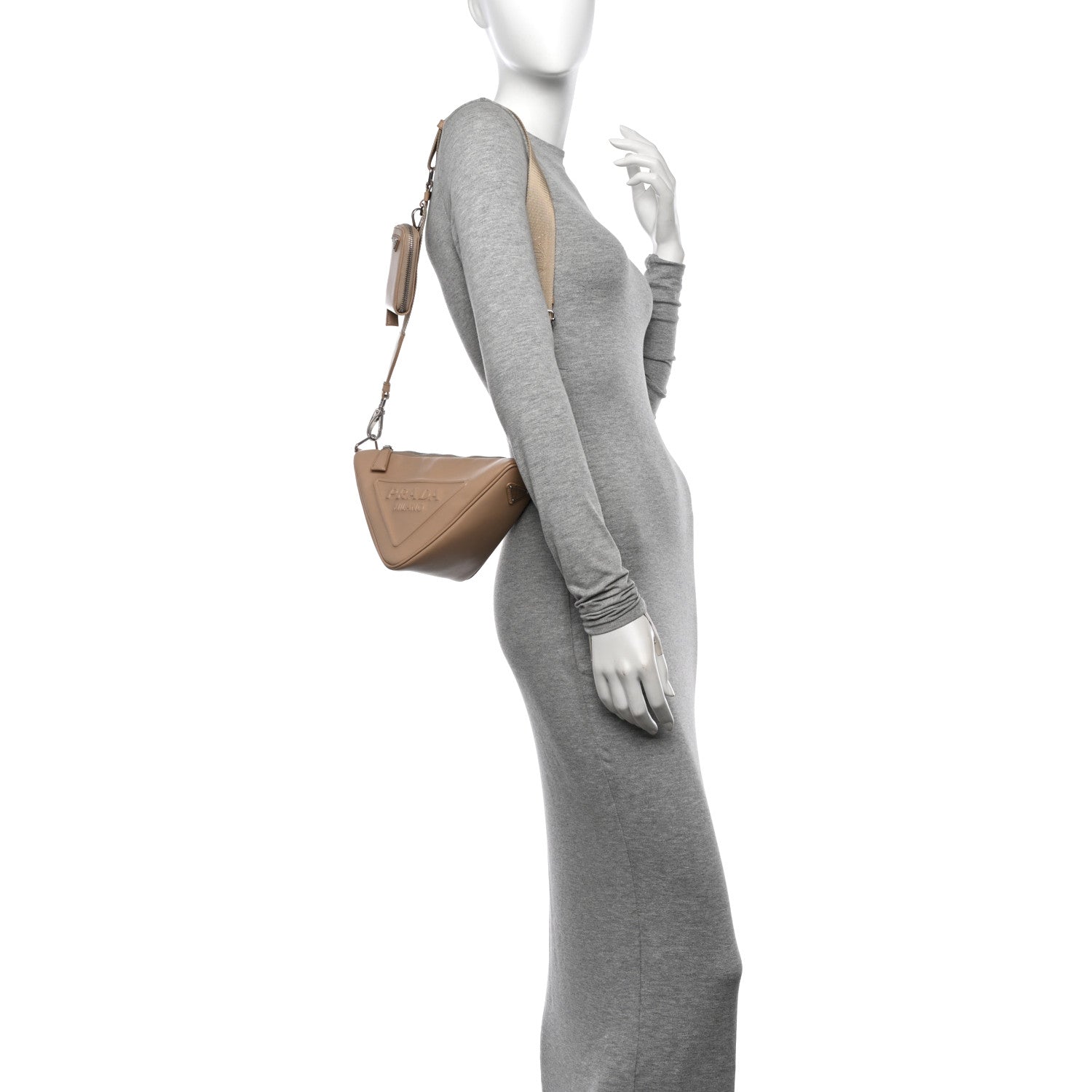 Prada Grace Lux Triangle Shoulder Bag Sabbia 2 of 11