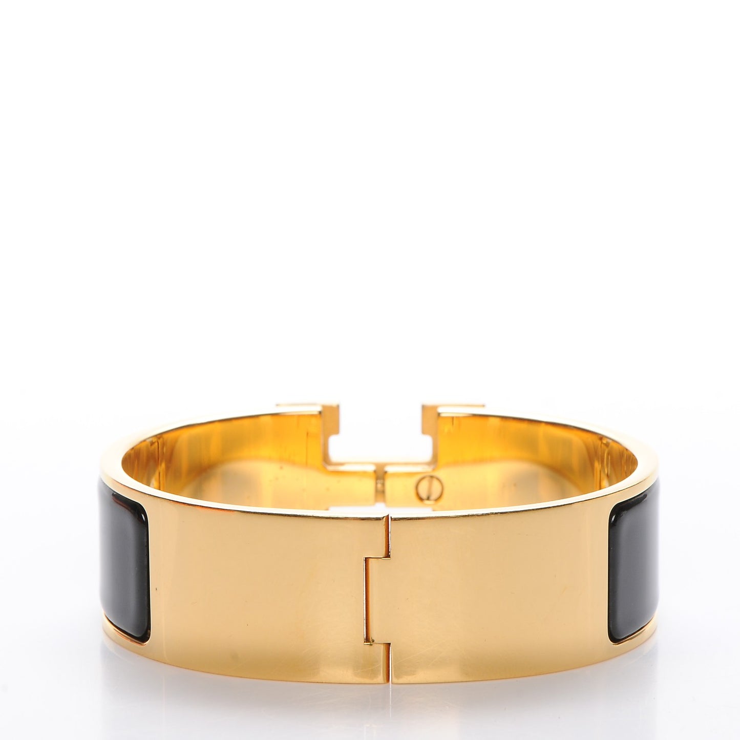 Enamel Wide Clic Clac H Bracelet GM Black