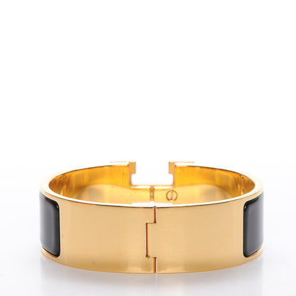 Hermes Enamel Wide Clic Clac H Bracelet GM Black 3 of 5