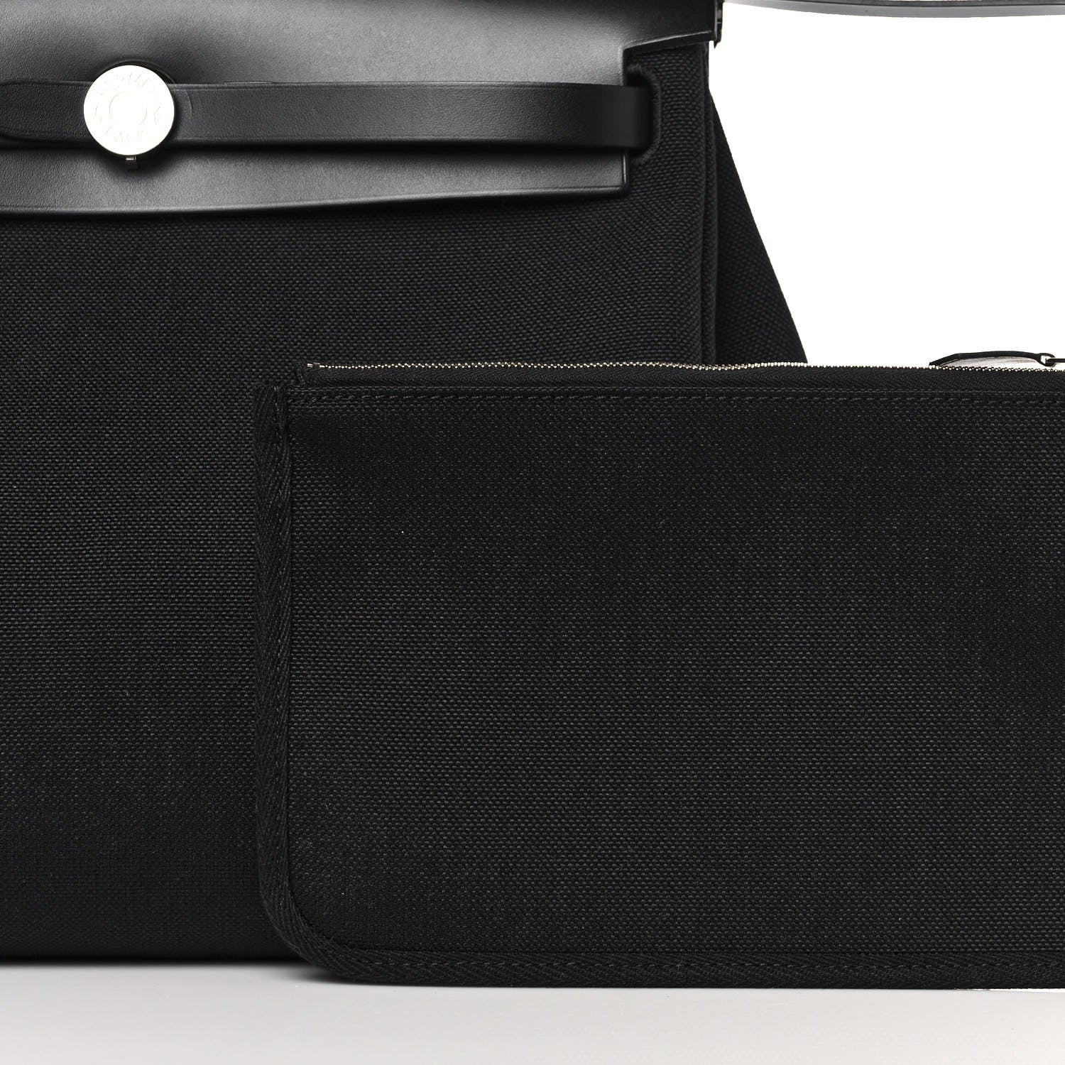 Hermes Military Toile Vache Hunter Herbag Zip Retourne 31 PM Black 10 of 16