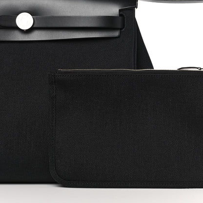 Hermes Military Toile Vache Hunter Herbag Zip Retourne 31 PM Black 10 of 16