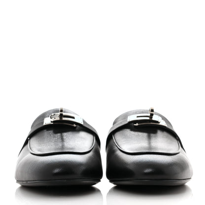 Hermes Goatskin Oz Mules 39.5 Black 2 of 9