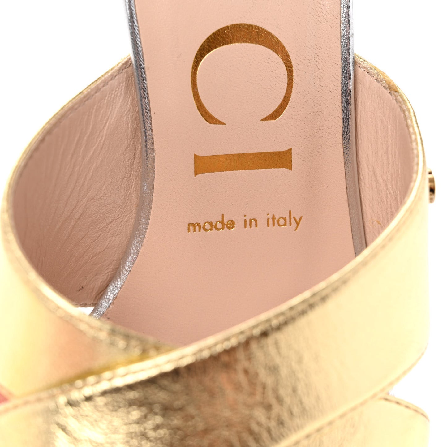 Metallic Nappa GG Marmont Ankle Wrap 30/115mm Platform Sandals 38 Argento Gold