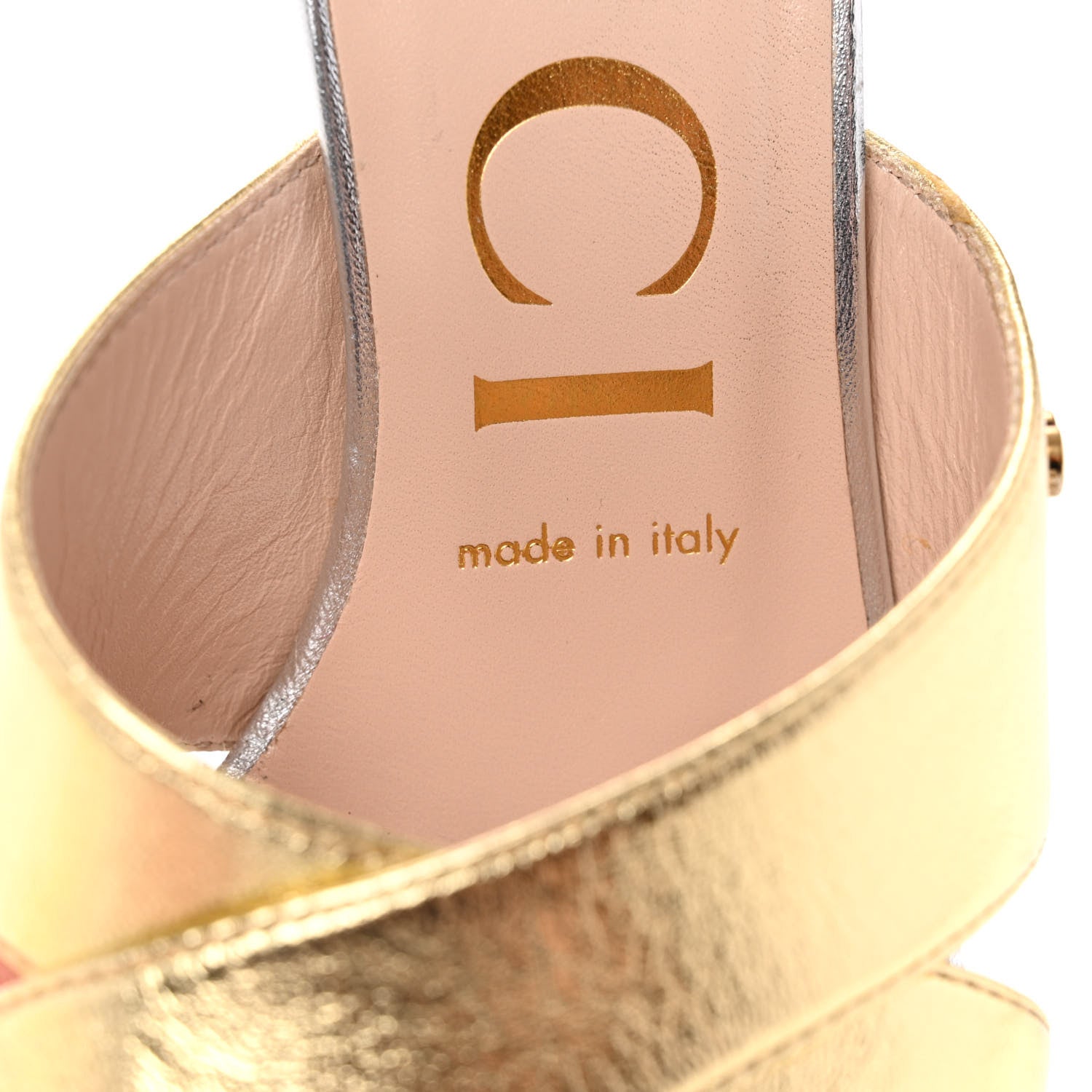 Gucci Metallic Nappa GG Marmont Ankle Wrap 30/115mm Platform Sandals 38 Argento Gold 8 of 9
