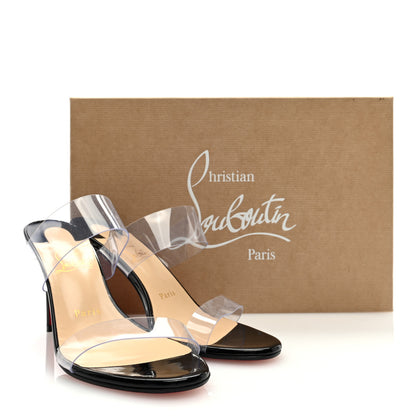 Christian Louboutin Patent PVC Just Nothing 85 Slide Sandals 38 Black 8 of 8