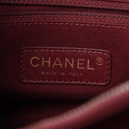 Chanel Glazed Caviar Quilted Small Shiva Tote Burgundy 7 of 12