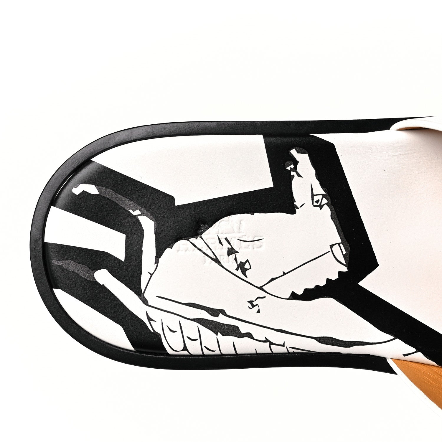 Hermes Calfskin Mens Izmir Sandals 46 White 7 of 8