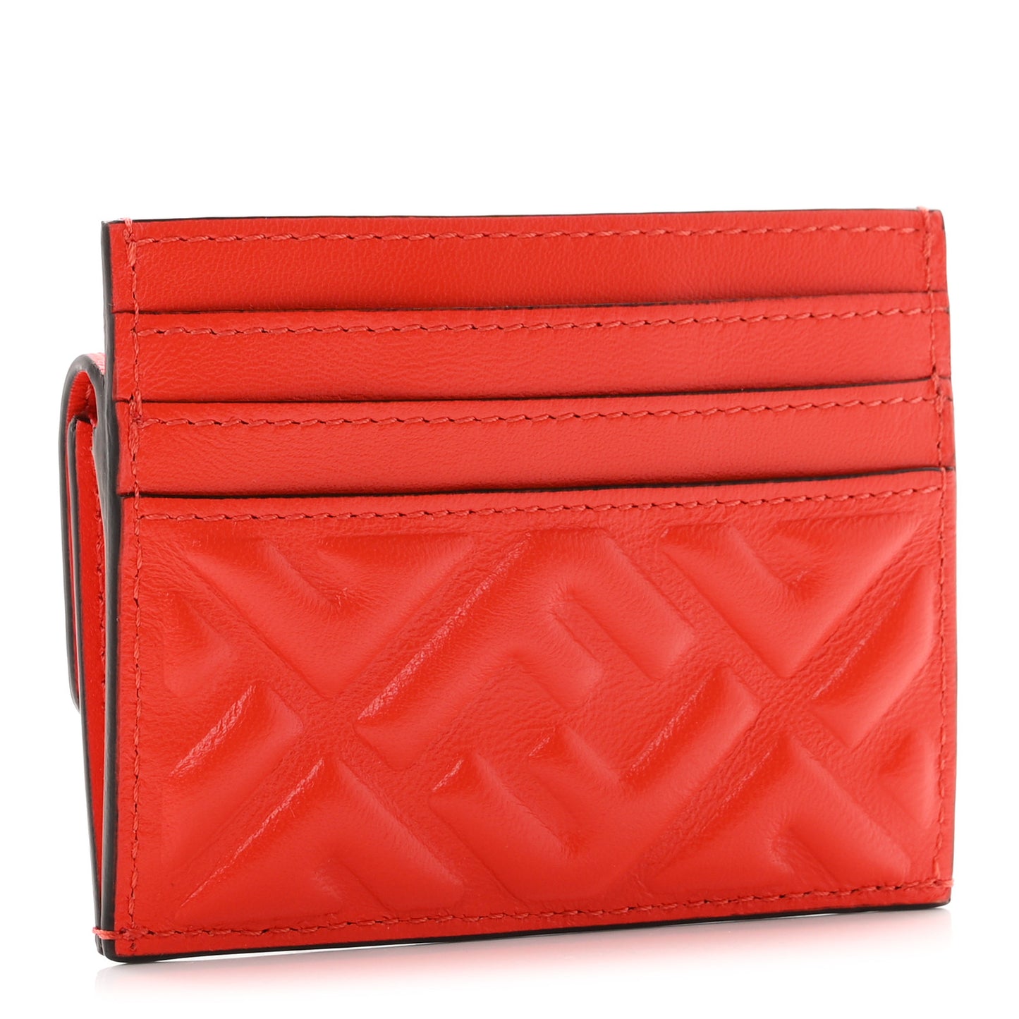 Nappa Matisse FF Diagonal Embossed Fold Over Card Holder Wallet Papavero
