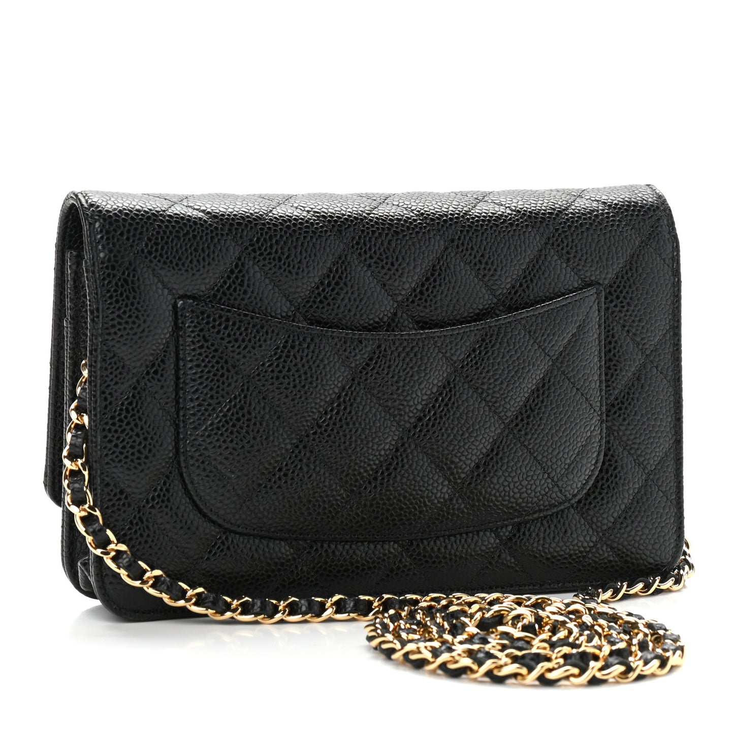 Caviar Quilted Wallet On Chain WOC Black