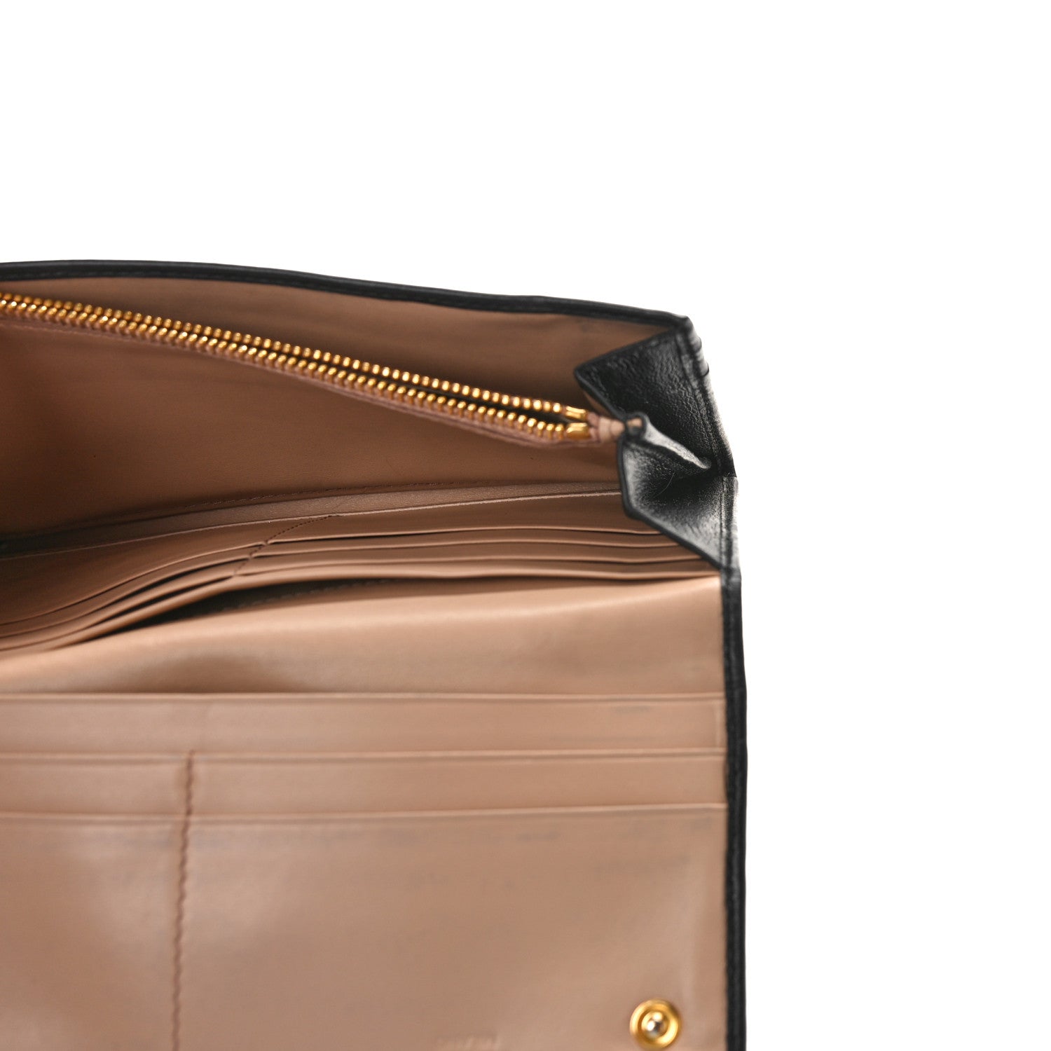 Prada Soft Calfskin Continental Flap Wallet Black 5 of 8