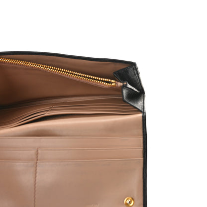 Prada Soft Calfskin Continental Flap Wallet Black 5 of 8