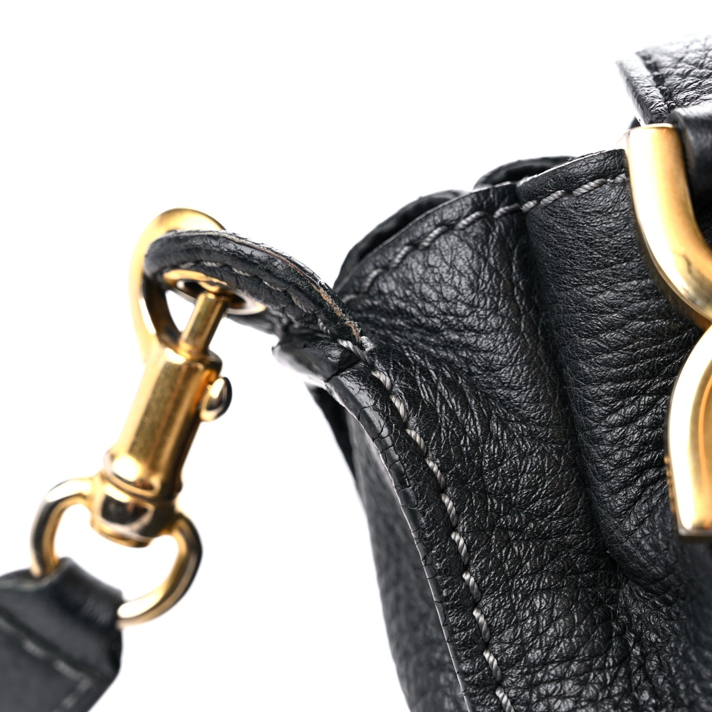 Calfskin Small Marcie Satchel Black