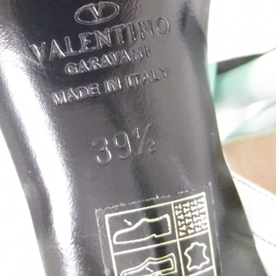 Satin Feather Sandals 39.5 Teal