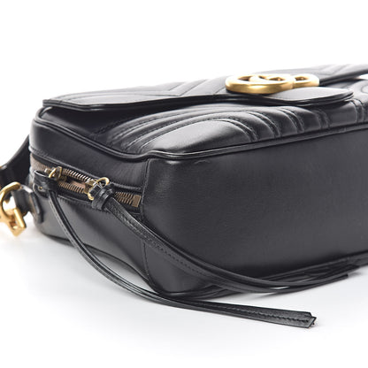 Gucci Calfskin Matelasse Sylvie Web Small GG Marmont Top Handle Shoulder Bag Black 8 of 10