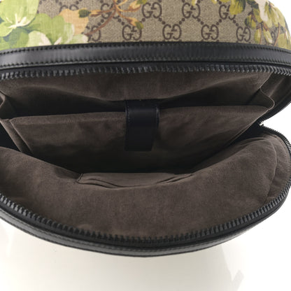 Gucci GG Supreme Monogram Blooms Medium Day Backpack Beige New Military Black 5 of 9