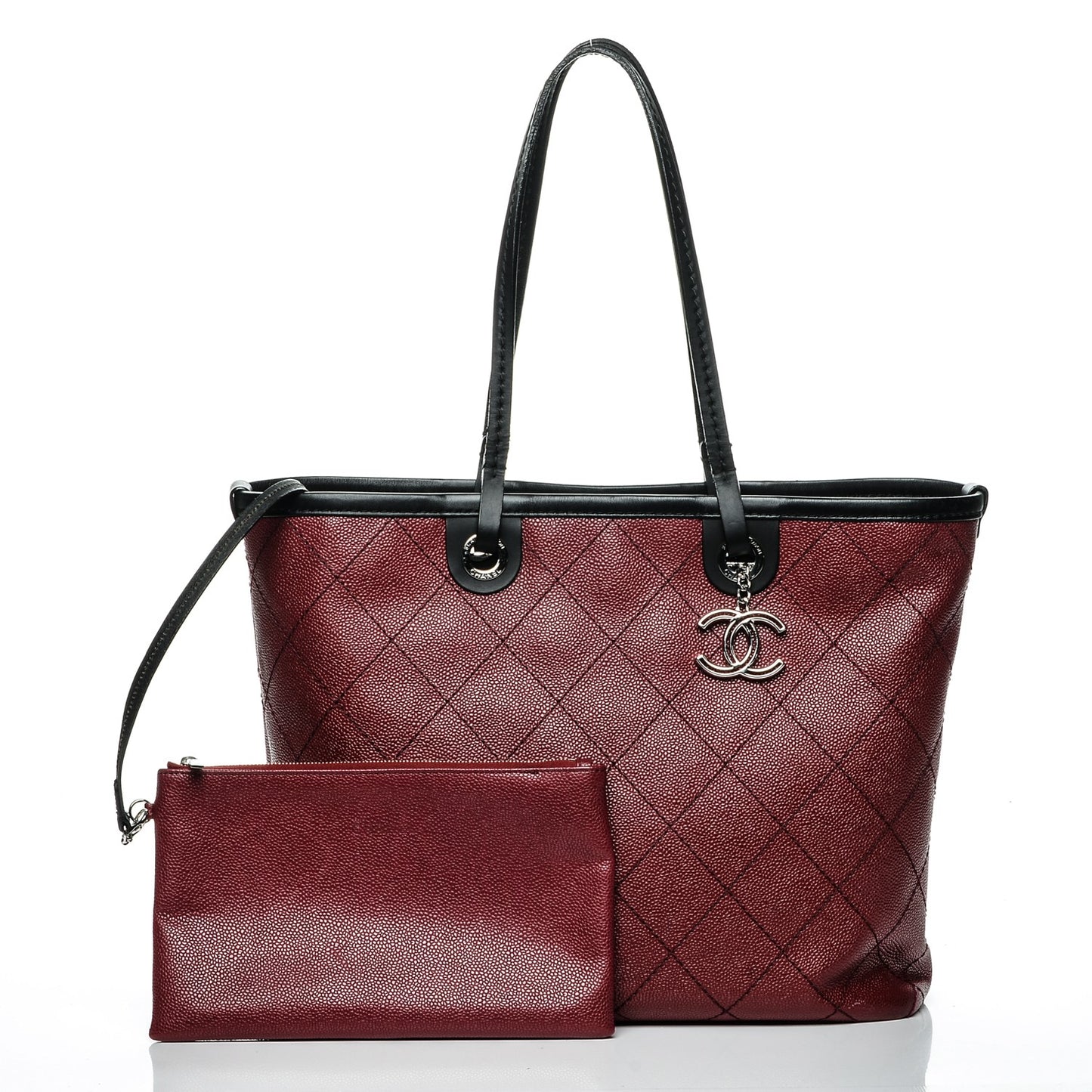 Grained Calfskin Shopping Fever Tote Red