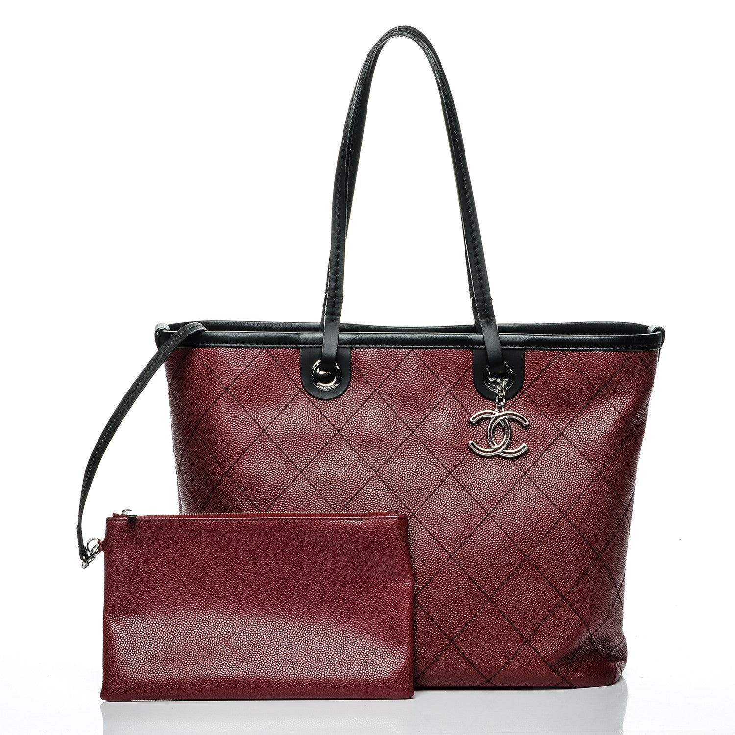 Chanel Grained Calfskin Shopping Fever Tote Red 3 of 9