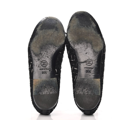 Chanel Tweed Lambskin CC Cap Toe Ballerina Flats 36.5 Black 5 of 11