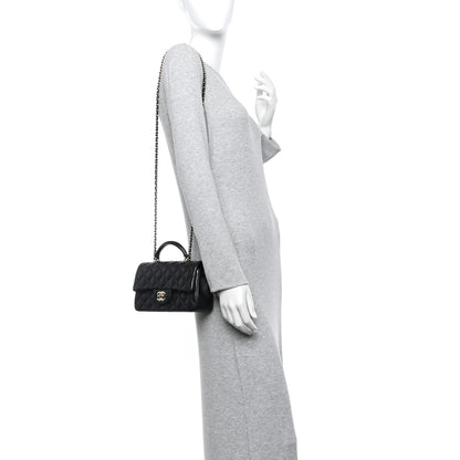 Chanel Lambskin Quilted Mini Top Handle Rectangular Flap Black 2 of 12