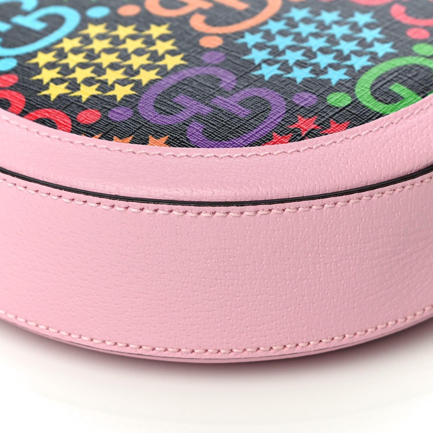Gucci GG Supreme Monogram Psychedelic Round Shoulder Bag Black Multicolor Sugar Pink 11 of 12
