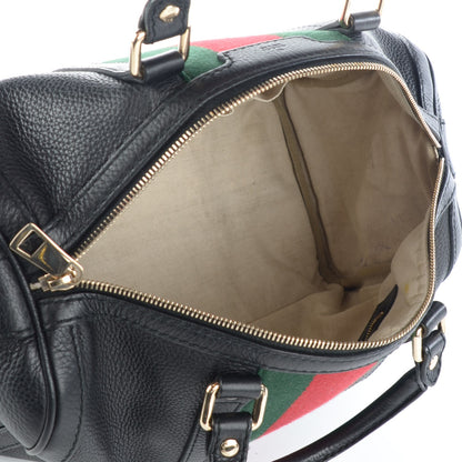 Gucci Calfskin Vintage Web Medium Boston Black 5 of 7