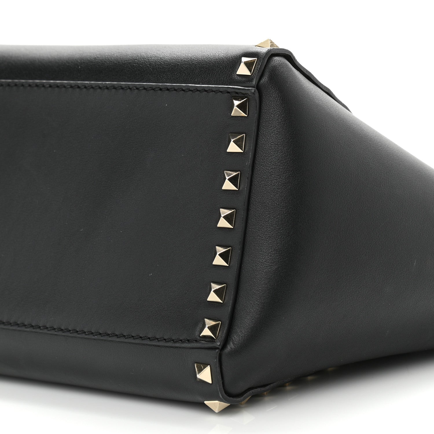 Valentino Garavani Vitello Small Rockstud Double Handle Tote Black 9 of 14