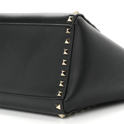 Valentino Garavani Vitello Small Rockstud Double Handle Tote Black 9 of 14