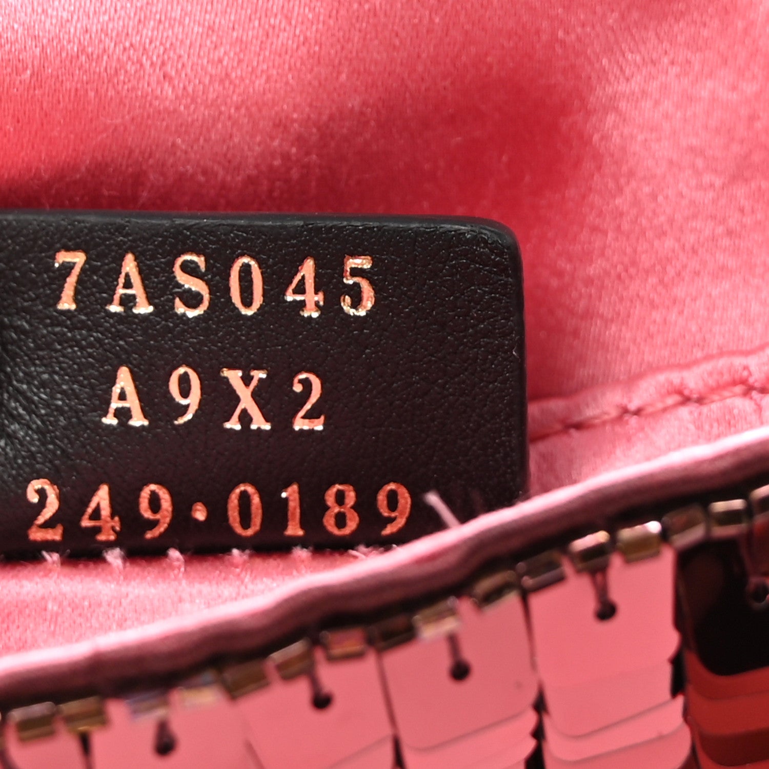 Fendi Sequin Paillettes Shiny Nappa Sex and the City Nano Maxi Buckle Baguette Charm Granata 7 of 11