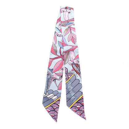 Hermes Silk Tree Of Song Twilly Bleu Pale Rose Blue Jean 2 of 3