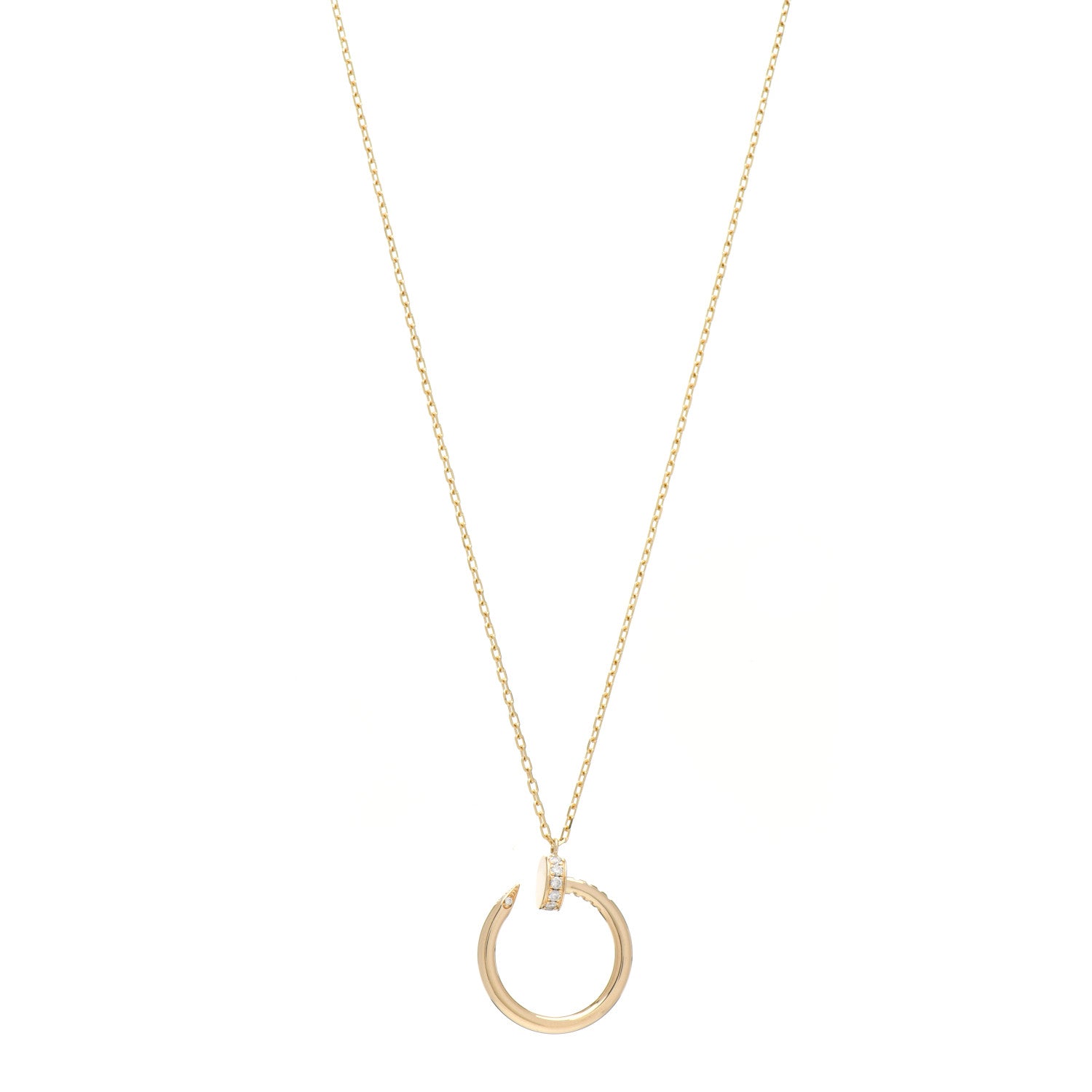 Cartier 18K Yellow Gold Diamond Juste Un Clou Pendant Necklace 1 of 5