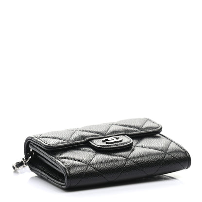 Chanel Caviar Quilted Flap Card Holder On Chain Black 4 of 7