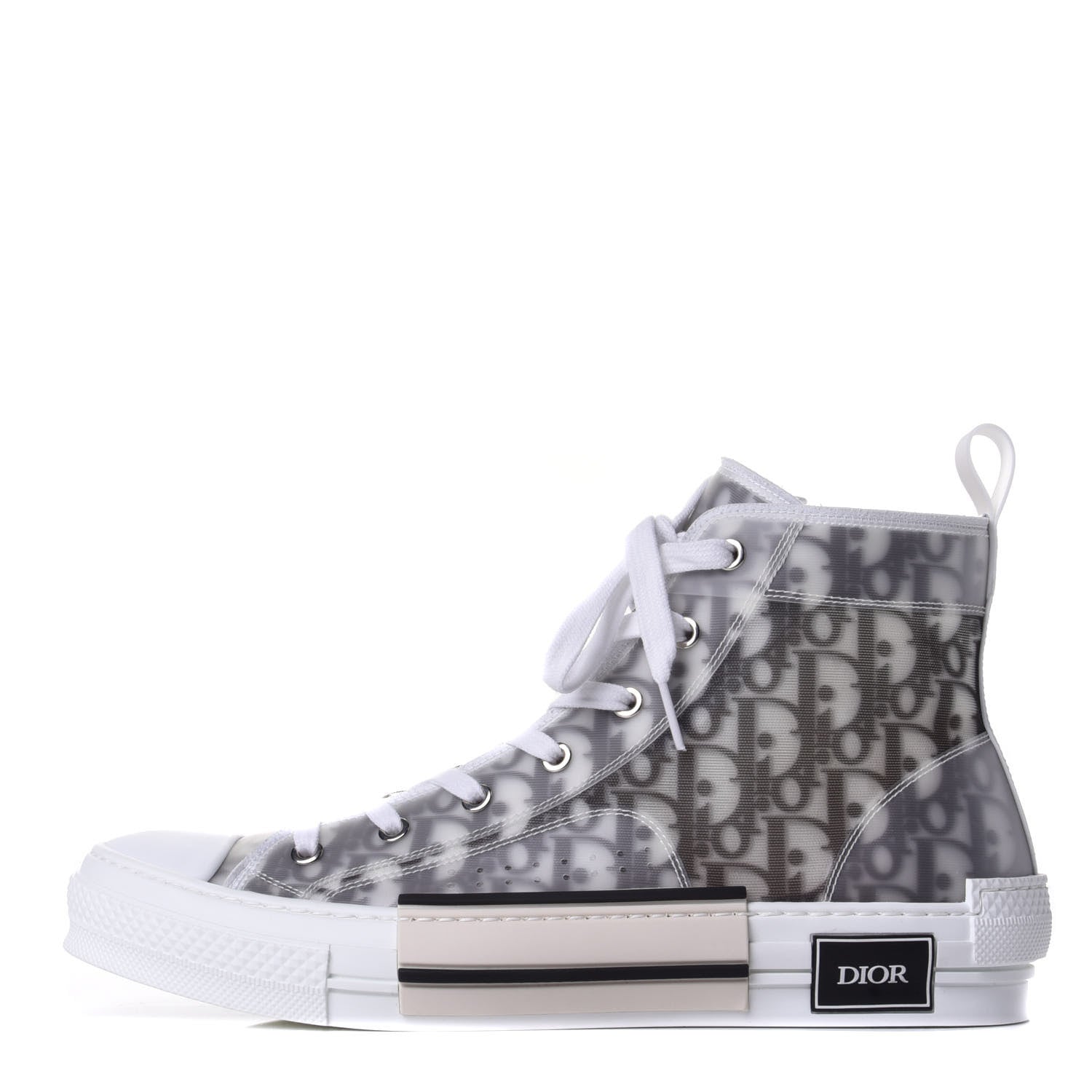 Christian Dior Technical Canvas Oblique Mens B23 High Top Sneakers 44 White Black 1 of 11