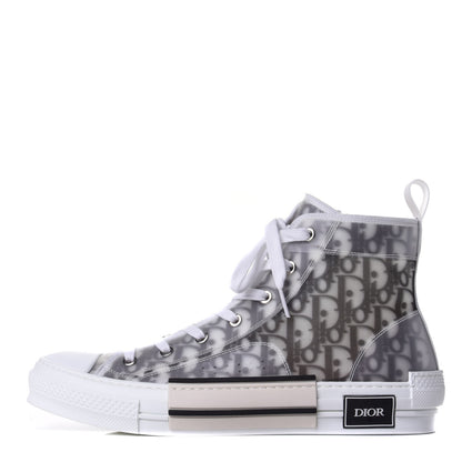 Christian Dior Technical Canvas Oblique Mens B23 High Top Sneakers 44 White Black 1 of 11